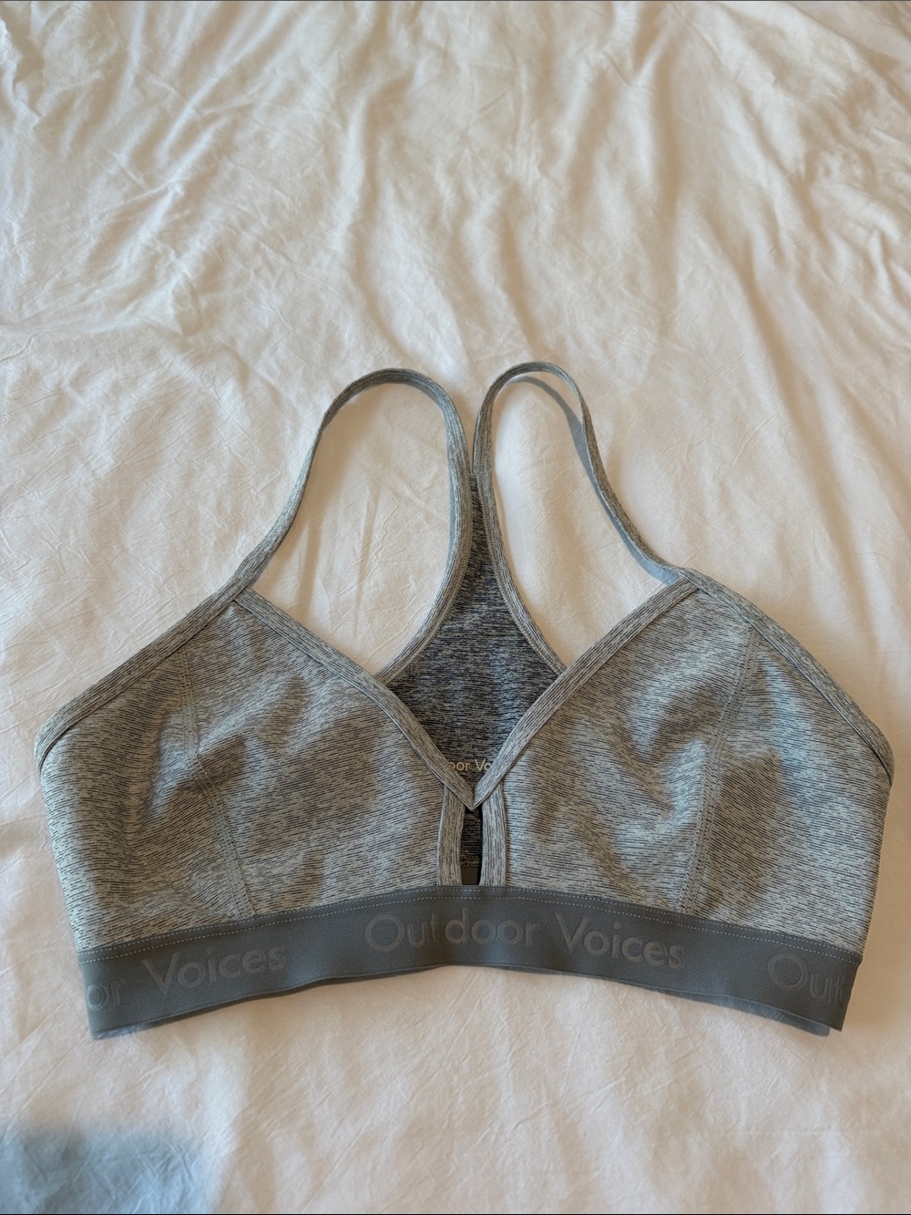 Outdoor Voices Heather Gray Low-Impact Sports Bra